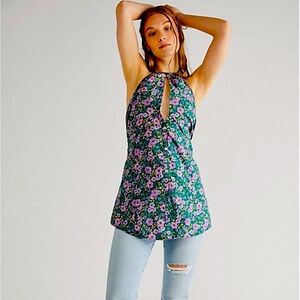 NWOT Free People Lyla Halter Tunic